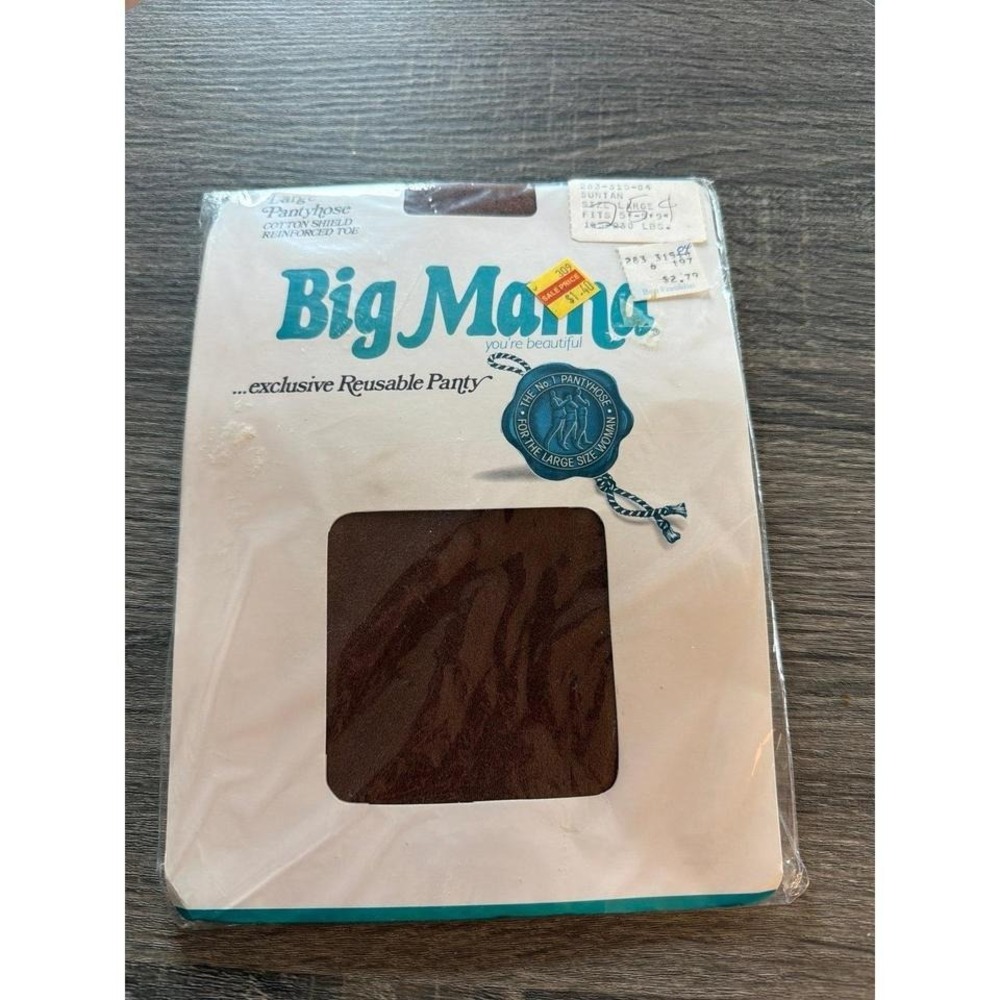 Big Mama Large Pantyhose Suntan Exclusive Reusable Panty New Vintage